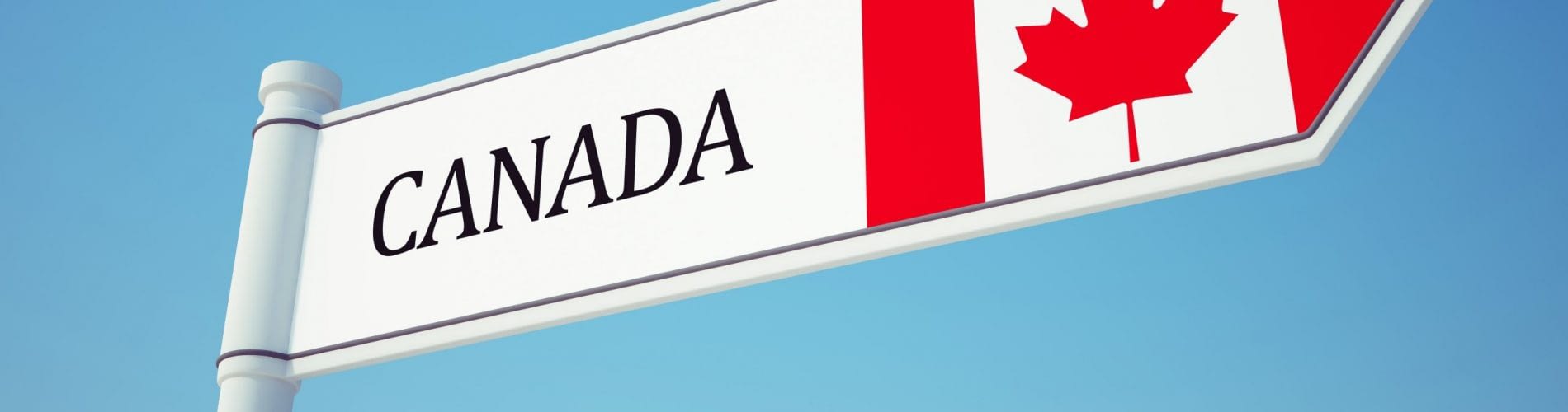 Canada Flag Sign Canada Flag Sign isolated on sky